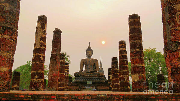 Ruins Poster featuring the photograph Wat Mahathat Temple by On da Raks