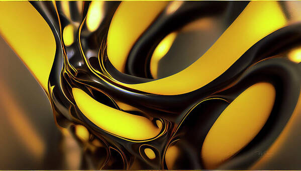 Abstract Poster featuring the digital art Yellow Maze by Bill Posner