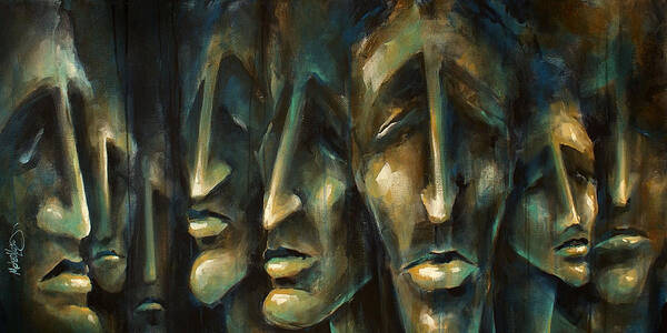 Expressionist Poster featuring the painting ' Jury of Eight ' by Michael Lang
