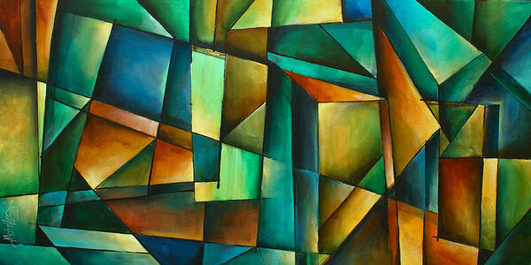 Geometric Poster featuring the painting ' No Way Out' by Michael Lang