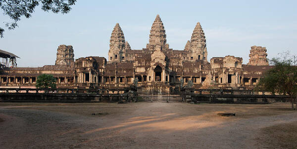 Photography Poster featuring the photograph Facade Of A Temple, Angkor Wat, Angkor #1 by Panoramic Images