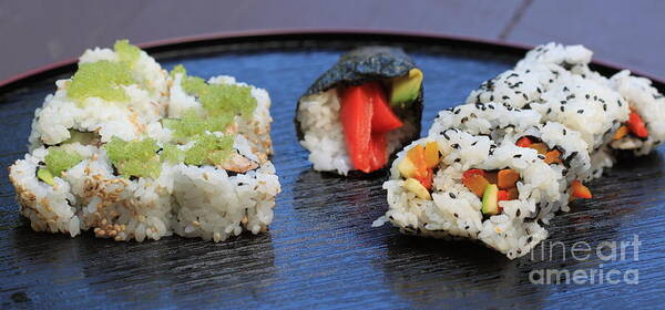 Food Poster featuring the photograph Sushi California Roll #3 by Henrik Lehnerer