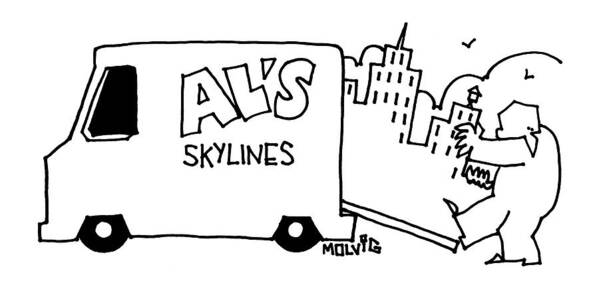 Al's Skylines Poster featuring the drawing New Yorker February 2nd, 2009 by Ariel Molvig