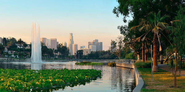 Architecture Poster featuring the photograph Los Angeles downtown #8 by Songquan Deng