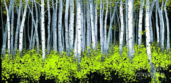 Aspens Poster featuring the painting Aspen II by Michael Swanson