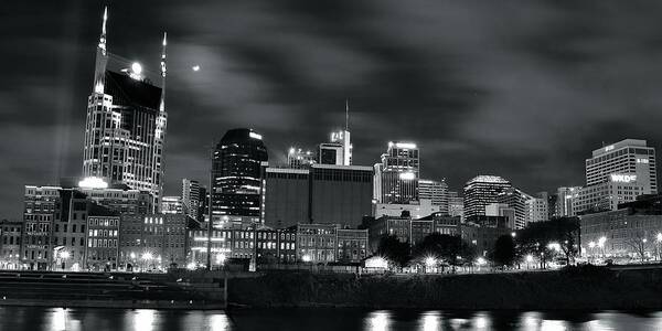 Nashville Poster featuring the photograph Black and White Nashville by Frozen in Time Fine Art Photography