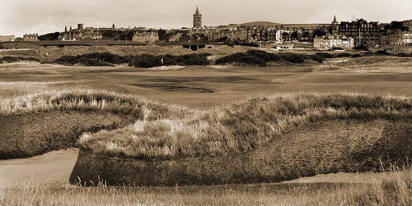 Golf Poster featuring the photograph Bunker at St. Andrews Old Course Scotland by Sally Ross
