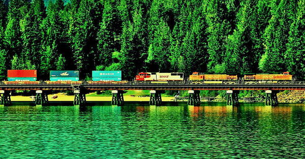 Train Poster featuring the photograph Burlington Northern by Benjamin Yeager