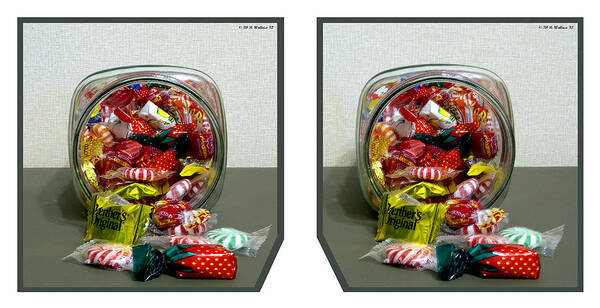 3d Poster featuring the photograph Candy Jar - Cross your eyes and focus on the middle image by Brian Wallace