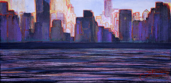 Prints Poster featuring the painting City Sunset by Jack Diamond