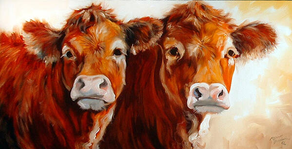 From My Western Series Of 2006 Poster featuring the painting Cow Cow by Marcia Baldwin