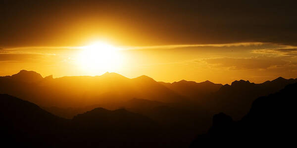 Sunset Poster featuring the photograph Dark Sunset Over the Matzatzals by Brad Brizek
