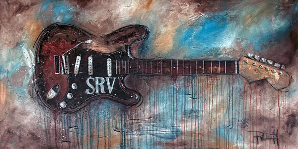 Stevie Ray Vaughan Poster featuring the painting Double Trouble by Sean Parnell