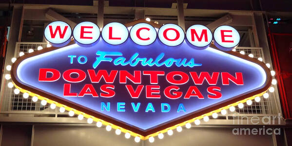 Las Vegas Poster featuring the photograph Downtown Las Vegas baby by Donna Spadola