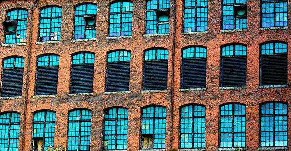 Fine Art Poster featuring the photograph Factory Windows by Rodney Lee Williams