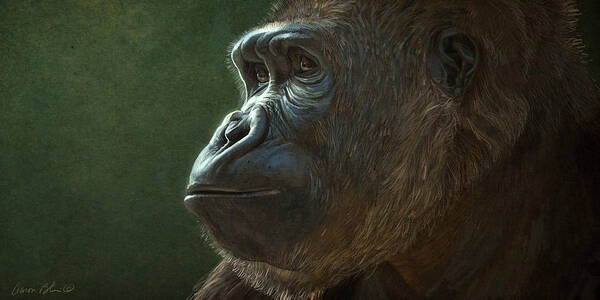 Gorilla Poster featuring the digital art Gorilla by Aaron Blaise