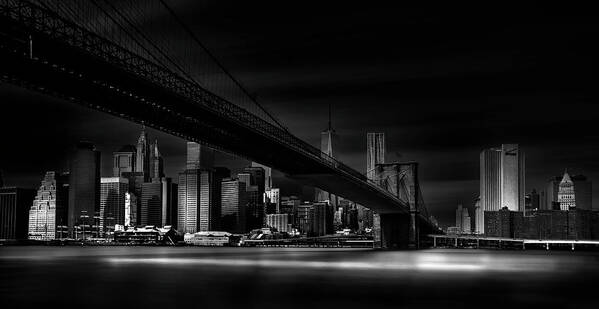 Bridge Poster featuring the photograph Gotham City. by Peter Futo