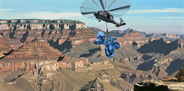 Astronaut Poster featuring the painting Grand Canyon by Scott Listfield