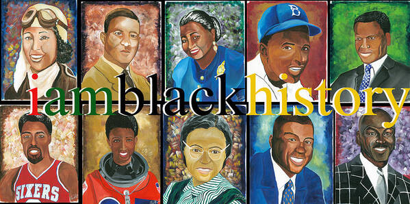 Iconic People I Black History Poster featuring the painting IAM by Femme Blaicasso
