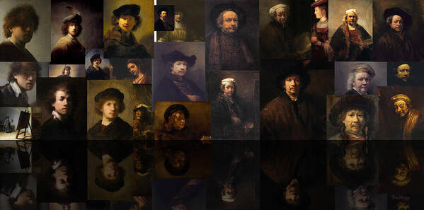 Rembrandt Harmenszoon Van Rijn Poster featuring the painting Into The Night by David Bridburg