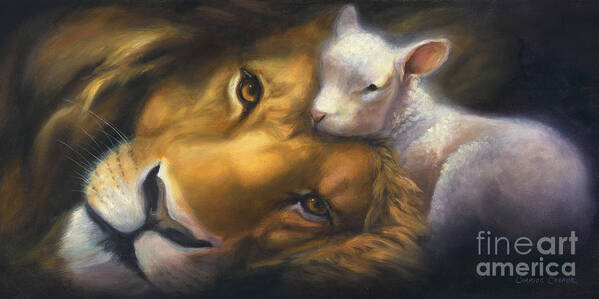 Lion And Lamb Poster featuring the painting Isaiah by Charice Cooper