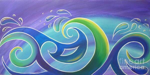 Surf Poster featuring the painting Koru Surf by Reina Cottier