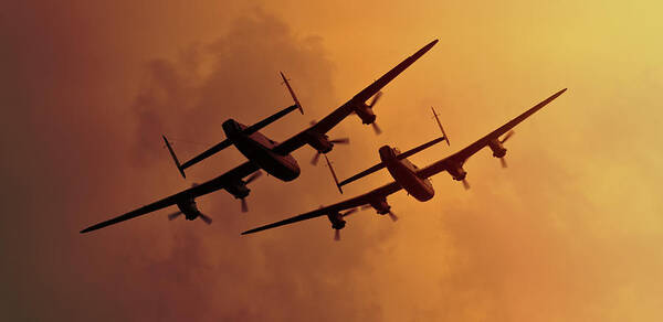 Avro Poster featuring the photograph Lancasters by Ian Merton
