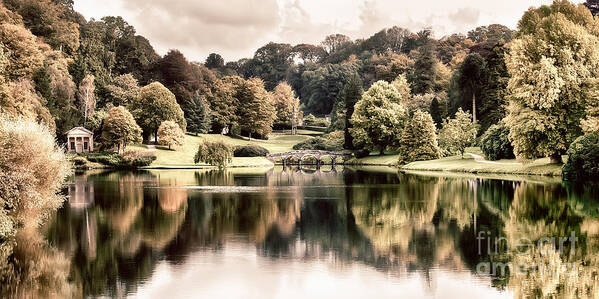 Landscape Poster featuring the photograph Landscape and Lake in Autumn by Simon Bratt