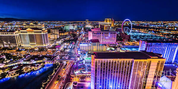 Bellagio Poster featuring the photograph Las Vegas Strip North View by Aloha Art