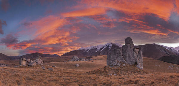 Colin Monteath Poster featuring the photograph Limestone Boulders And Craigieburn by Colin Monteath