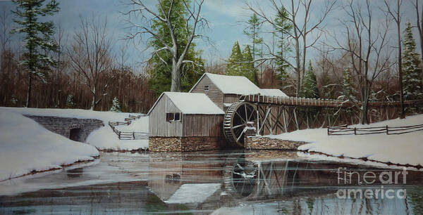 Old Mill Poster featuring the painting Mabry Mill by Phil Christman