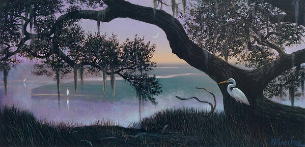 Seabrook Island Poster featuring the painting Misty Morning at Seabrook by Blue Sky
