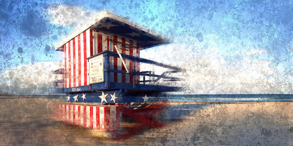 America Poster featuring the photograph Modern-Art MIAMI BEACH Watchtower by Melanie Viola