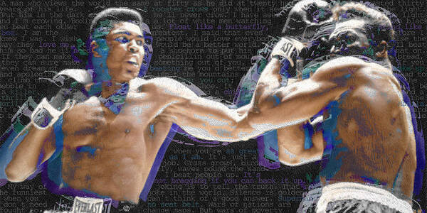 Muhammad Ali Poster featuring the painting Muhammad Ali by Tony Rubino