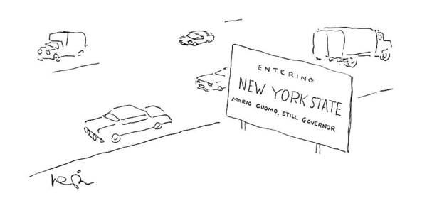 Roads Poster featuring the drawing New Yorker March 2nd, 1987 by Arnie Levin