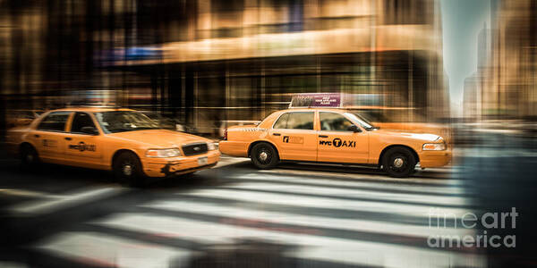 Nyc Poster featuring the photograph NYC Yellow Cabs by Hannes Cmarits