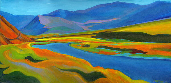 Tanya Filichkin Poster featuring the painting Painted Hills by Tanya Filichkin