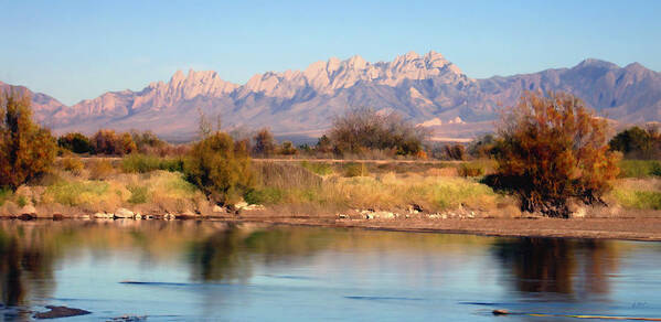 Las Cruces Poster featuring the photograph River View Mesilla Panorama by Kurt Van Wagner