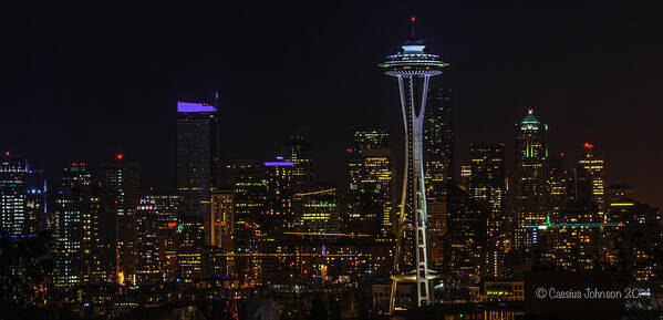 Seattle Poster featuring the photograph Seattle Skyline 1 by Cassius Johnson