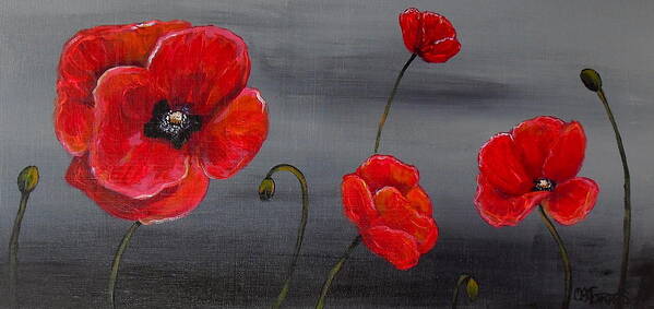 Poppies Poster featuring the painting Show Off Poppies by Melissa Torres