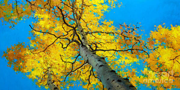 Aspen Canopy Poster featuring the painting Sky High 3 by Gary Kim