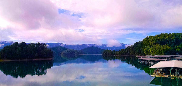 South Holston Lake. Clouds Poster featuring the photograph South Holston Lake TN by Jeff Kurtz