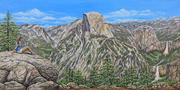 Yosemite Poster featuring the painting Springtime In Yosemite Valley by Jane Girardot