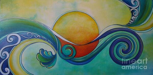 Reina Cottier Poster featuring the painting Surf Sun Spirit by Reina Cottier