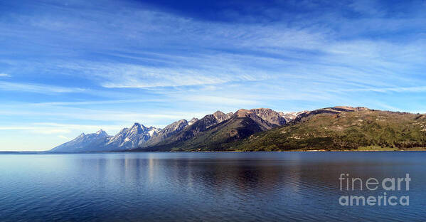 Tetons By The Lake Poster featuring the photograph Tetons By The Lake by Ausra Huntington nee Paulauskaite