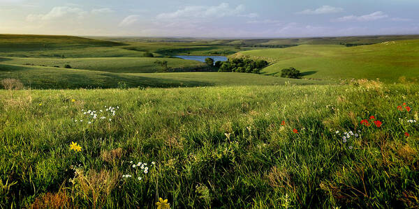 Flint Hills Poster featuring the photograph The Kansas Flint Hills from Rosalia Ranch by Rod Seel