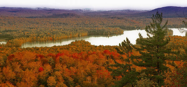Adirondack's Poster featuring the photograph Third Lake from Bald Mountain - Old Forge New York by David Patterson