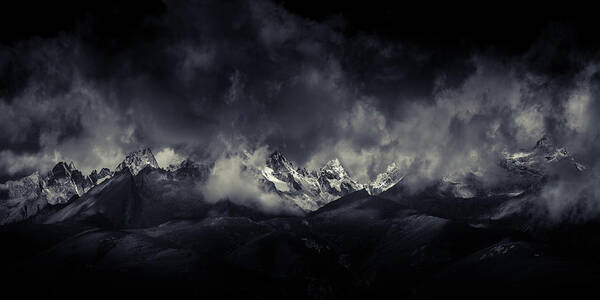 Panorama Poster featuring the photograph Tibetan Land Devildoma??ae??a??ae??e??a?? by Qiye????