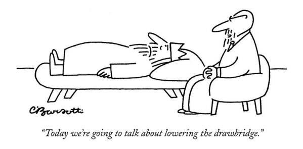 Royalty Poster featuring the drawing Today We're Going To Talk About Lowering by Charles Barsotti