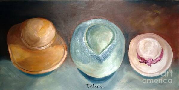 Decorative Poster featuring the painting Trio of Hats - original SOLD by Therese Alcorn